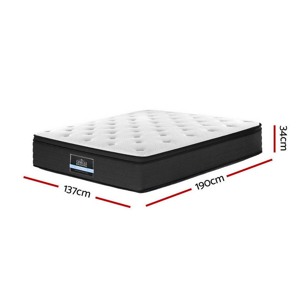 34cm Thick Mattress, Ultra Comfort Mattress, Advanced Support Mattress, 7-Zone Springs Mattress, Zero Disturbance Mattress, Hypoallergenic Mattress, Dust-Mite Resistant Mattress.