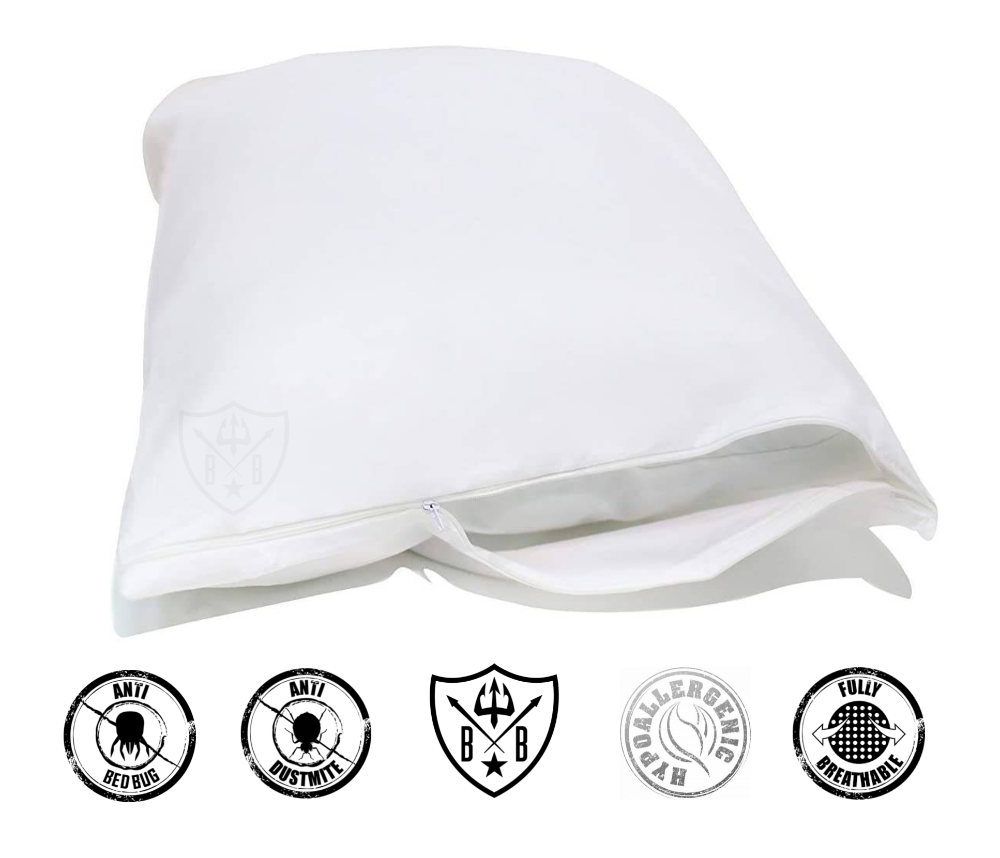 Waterproof Dust Mite Allergy Pillow Protector I Standard/Queen - Dust Mite Allergy Solutions - allergy pillow protector, hypoallergenic pillow cover, waterproof pillow case, dust mite proof, anti-allergy bedding, eczema relief, breathable fabric, skin friendly, allergen barrier, bed bug protector, mite resistant, moisture-wicking, dermatologist recommended, anti-microbial, zippered pillow cover, odor resistant, easy wash, durable pillow protector, non-toxic materials, asthma friendly, premium cotton cover