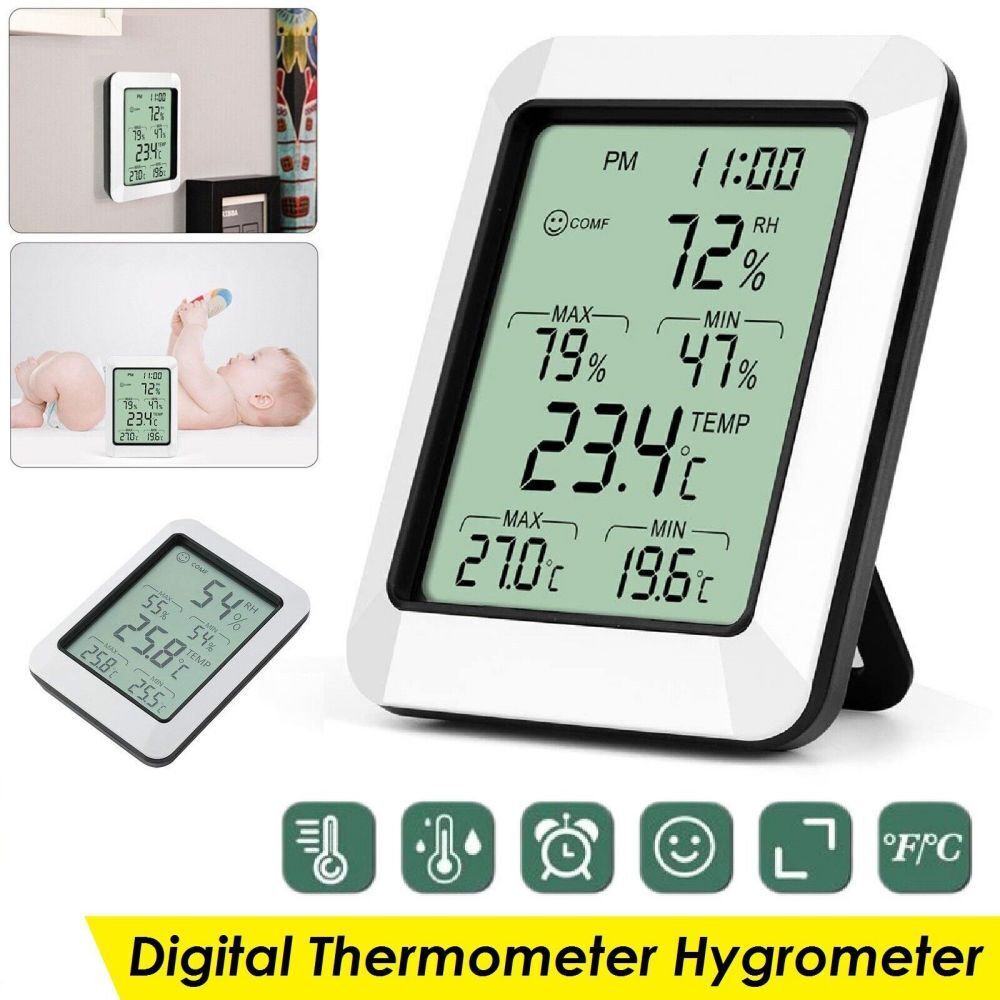 Hygrometer, Thermometer, Humidity Meter, Air Quality Monitor - Dust Mite Allergy Solutions 