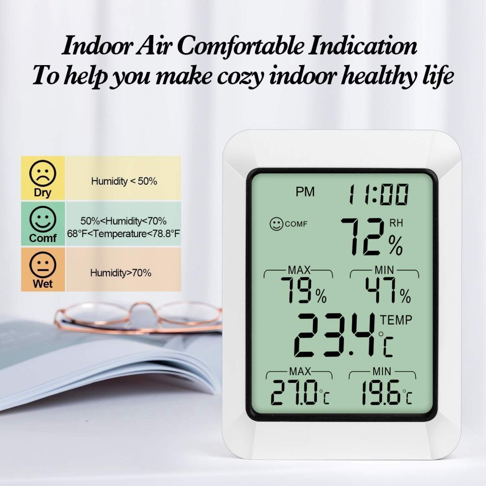 Hygrometer, Thermometer, Humidity Meter, Air Quality Monitor - Dust Mite Allergy Solutions 