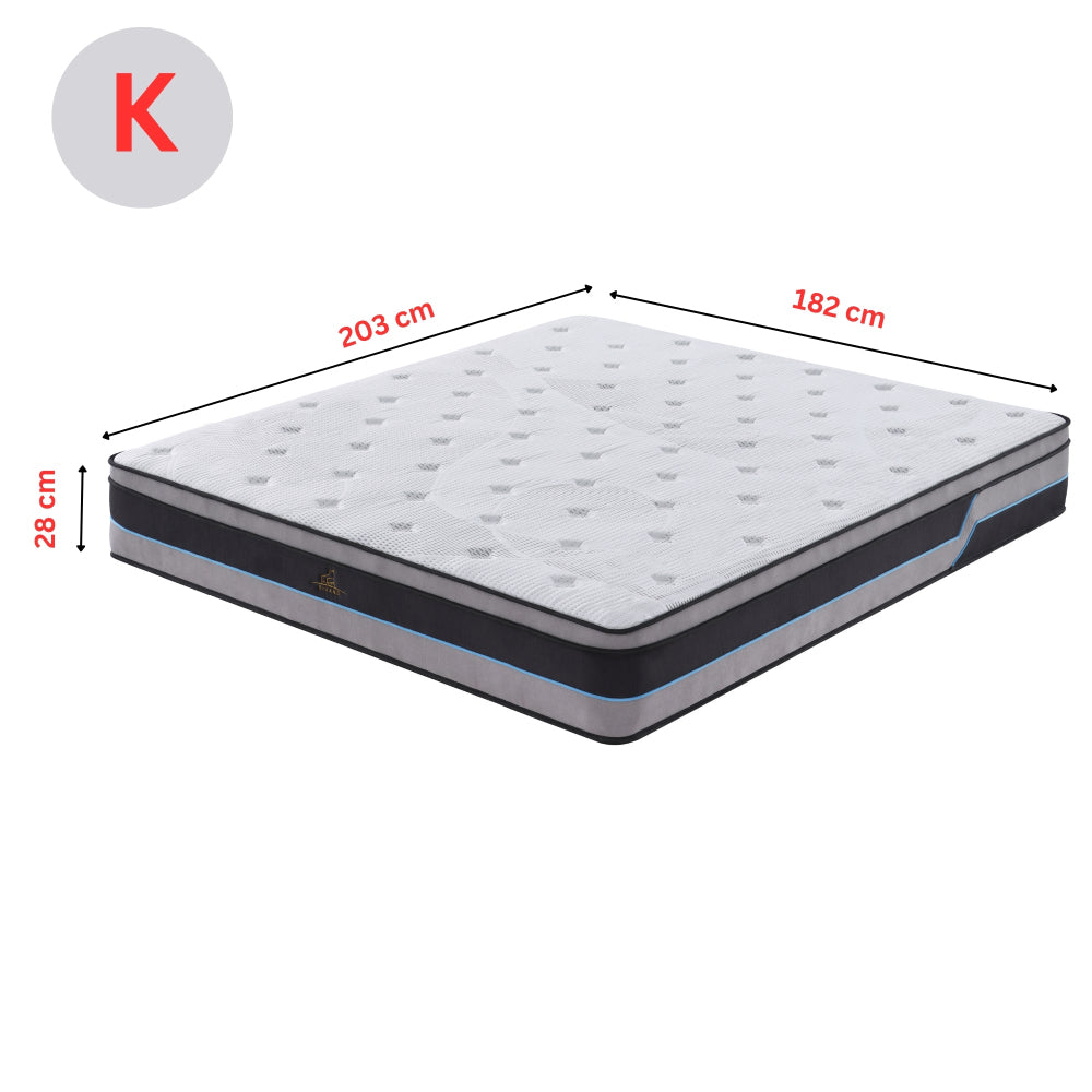 Plush Top Luxury Mattress I Pocket Spring I KING I 28cm - Dust Mite Allergy Solutions - Hypoallergenic mattress, Anti-allergy mattress, OEKO-TEX certified mattress, Certipur-US foam mattress, Dust mite resistant mattress, Pocket spring mattress, Plush mattress, Allergy-friendly mattress, Breathable mattress, King size mattress