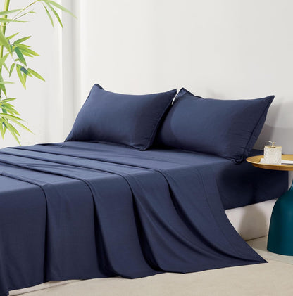 Bamboo Microfibre Sheet Set - Navy - Single - Dust Mite Allergy Solutions