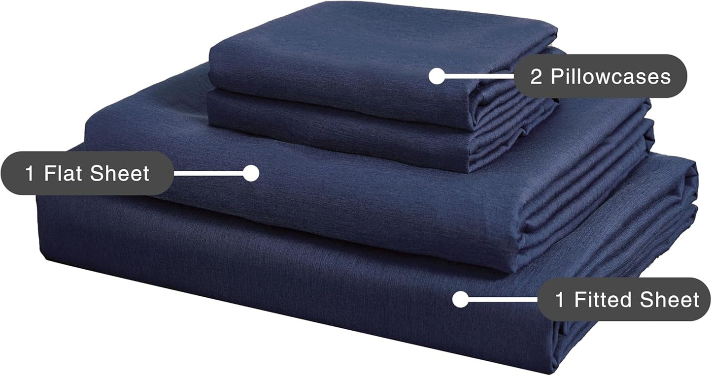 Bamboo Microfibre Sheet Set - Navy - Single - Dust Mite Allergy Solutions