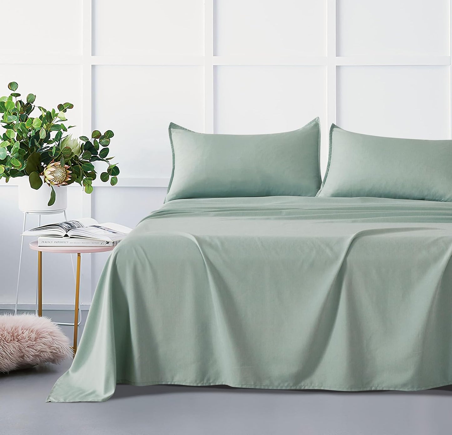 Bamboo Microfibre Sheet Set - Sage Green - Single - Dust Mite Allergy Solutions