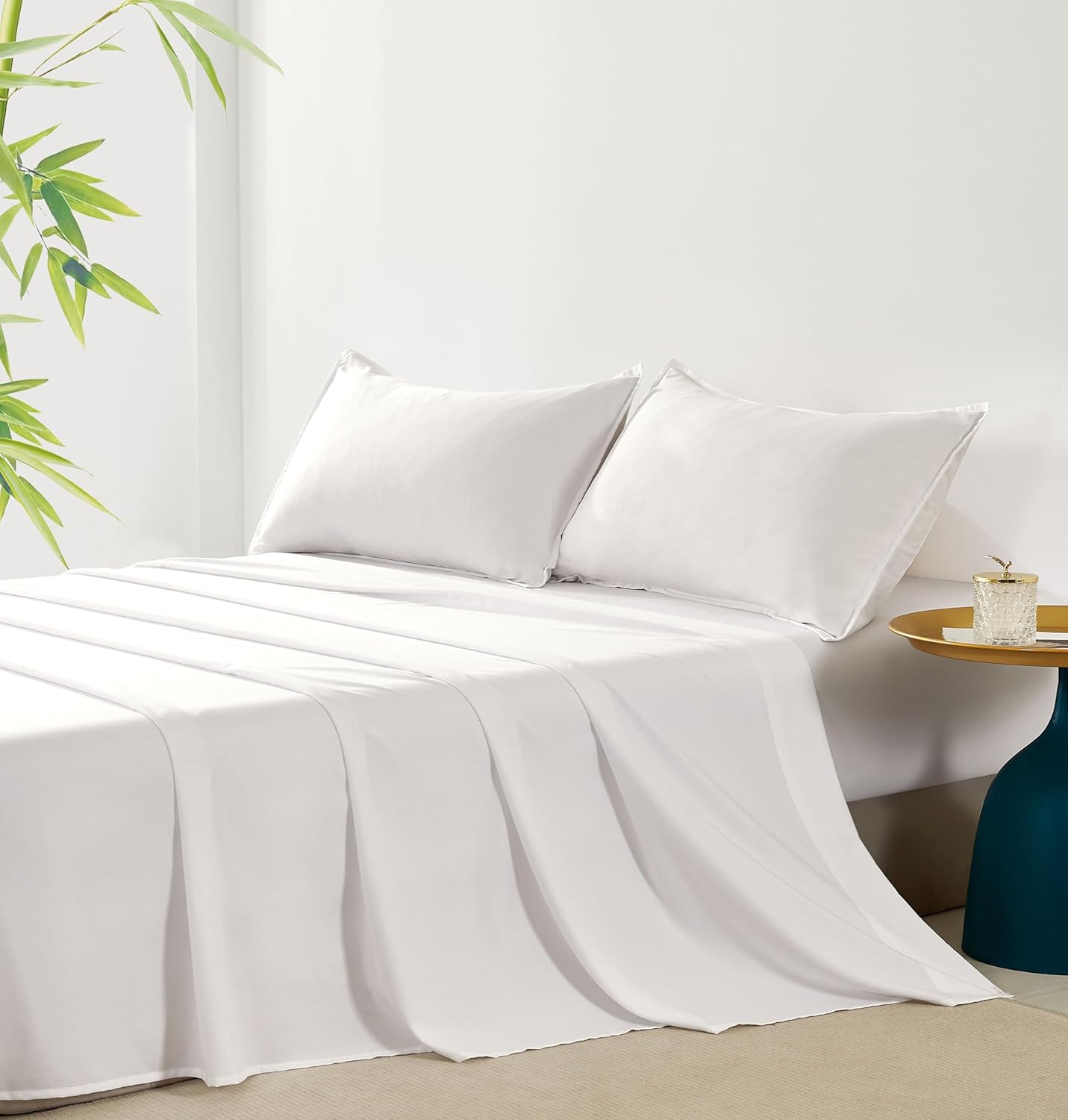 Bamboo Microfibre Sheet Set - White - Single