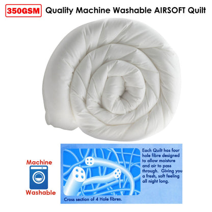 Low Allergy Airsoft Quilt I 350gsm I Queen  Size - Dust Mite Resistant - Dust Mite Allergy Solutions - Anti dustmite and anti allergy bedding - Hypoallergenic Quilt - Anti allergy comforter - anti dustmite duvet - Anti dustmite hypoallergenic