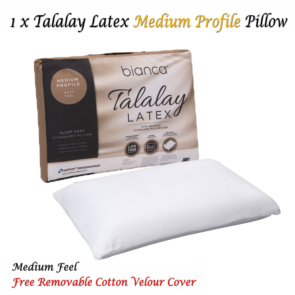 Latex Medium Profile Pillow I 60 x 40 x 14 cm - Dust MIte Allergy Solutions - Hypoallergenic pillow, allergy-friendly pillow, latex pillow for allergies, breathable cotton pillow, dust mite resistant pillow, antimicrobial pillow, eco-friendly pillow, natural latex pillow, non-toxic pillow, chemical-free pillow, allergy relief sleeping pillow, skin-friendly pillow, asthma-friendly pillow.