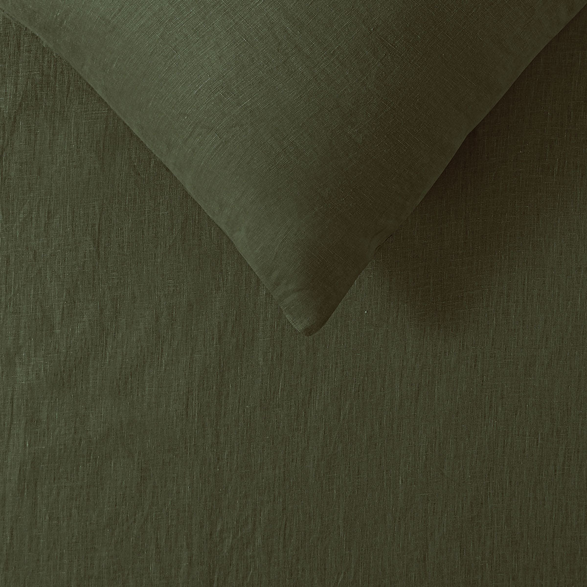 100% Linen Quilt Cover Set I Olive I King