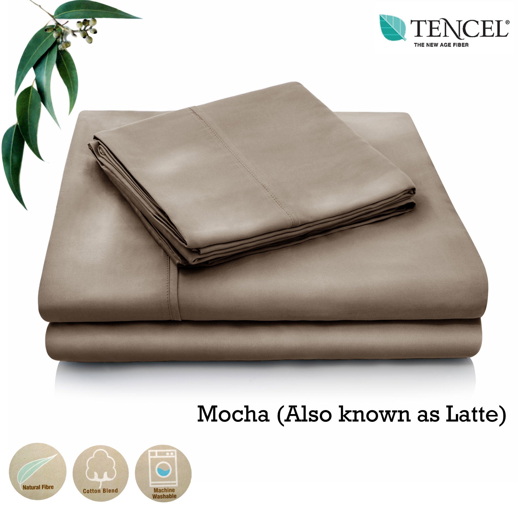 Tencel Cotton Blend Sheet Set I Mocha I Single