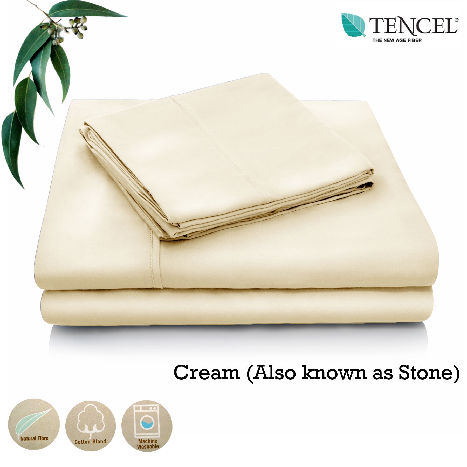 Tencel Cotton Blend Sheet Set I  Stone I Single