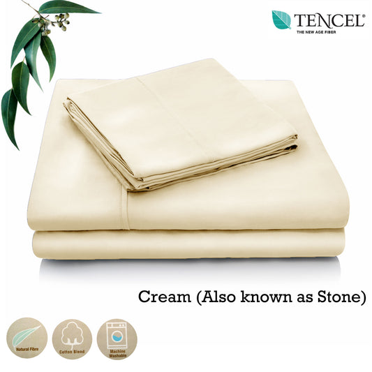 Tencel Cotton Blend Sheet Set I  Stone I Single