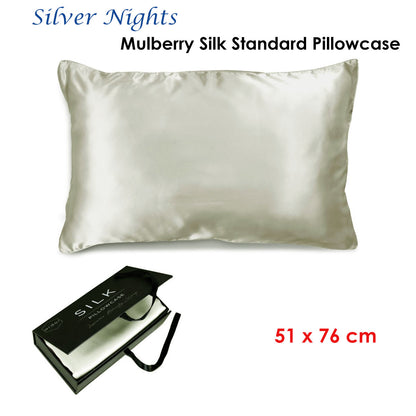 Ardor Mulberry Silk Standard Pillowcase Silver