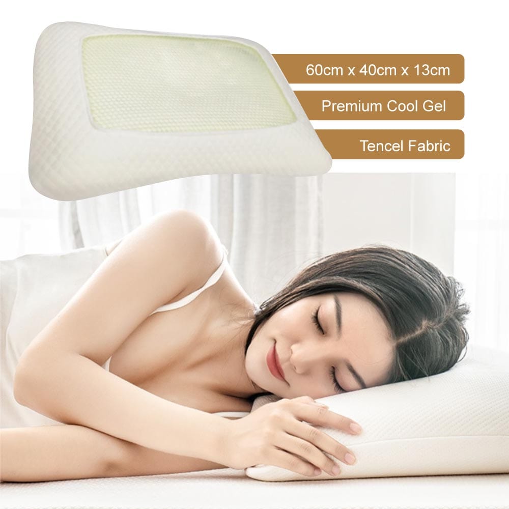 Anti-Allergy Pillow I Premium Cool Gel Neck Relief Memory Foam - Dust Mite Allergy Solutions Australia - Cool gel pillow, memory foam pillow, hypoallergenic pillow, anti-bacterial pillow, anti-mite pillow, neck pain relief pillow, cervical pillow, orthopedic pillow, ergonomic pillow, best pillow for neck pain, cooling pillow for sleeping, breathable pillow, pillow for better posture, pillow for side sleepers, bamboo pillow cover.