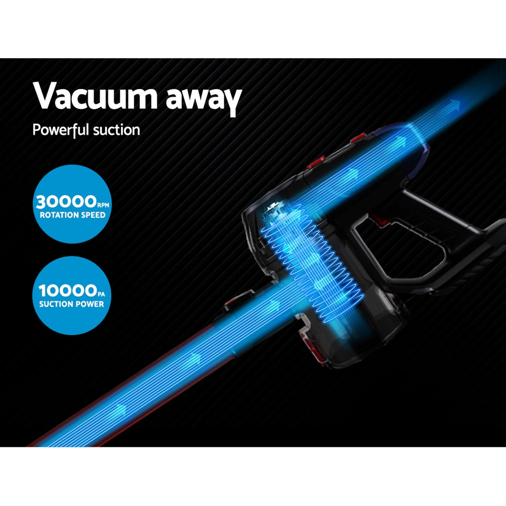 Devanti Stick Vacuum Cleaner HEPA Filter I Red I  150W I Dust Mite Allergy Solutions Australia