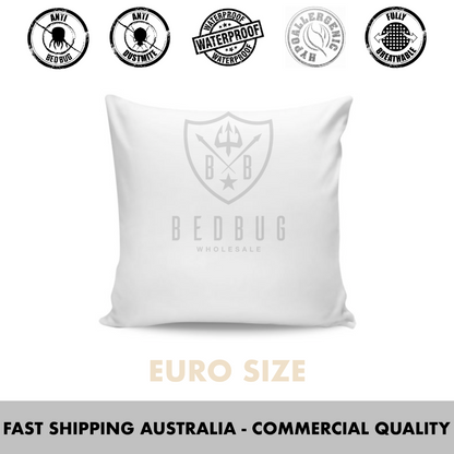 100% Cotton Dust Mite Allergy Euro Pillow Protector | Zipper Closure