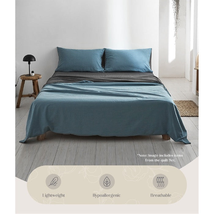 Hypoallergenic Cotton Sheets  I Double I Blue Dark Blue