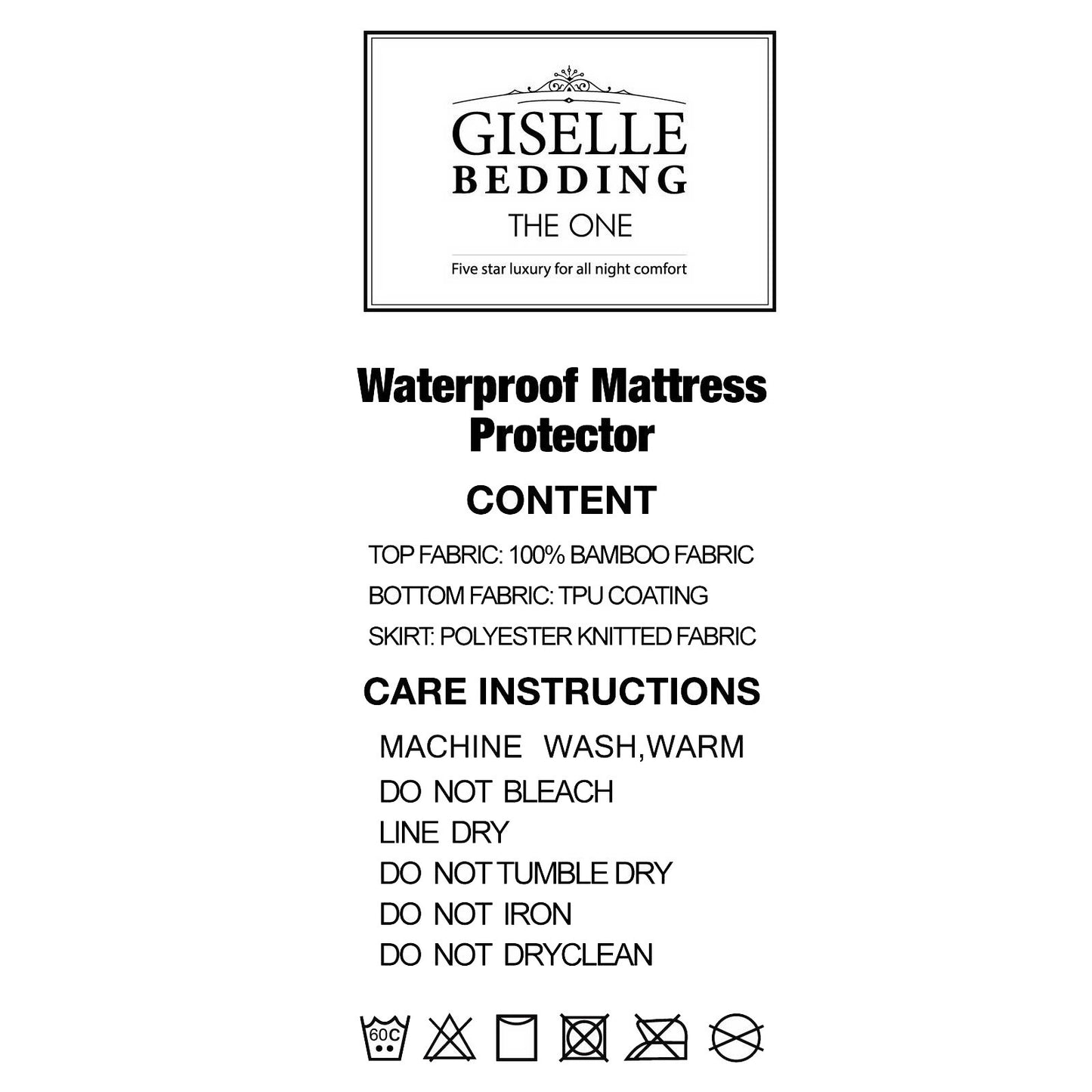 Bamboo Mattress Protector I Waterproof I Queen Size