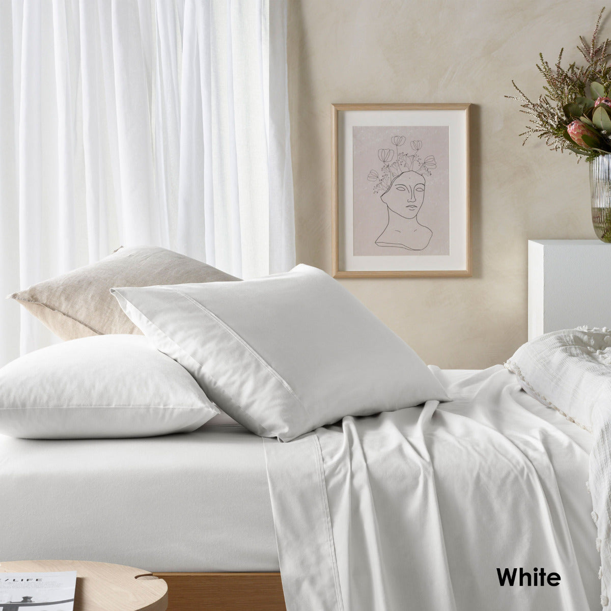 Eucalyptus Cotton Sheet Set I White I King